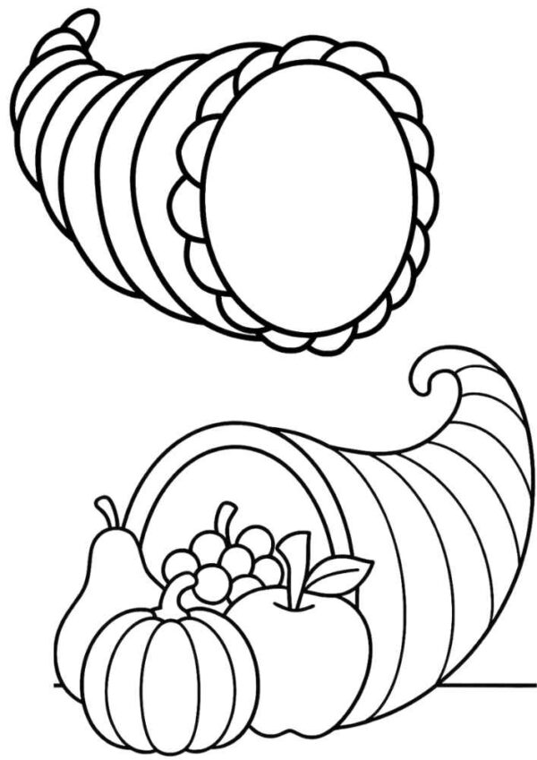 Cornucopia Coloring Page | 20 A4 Printable PDF Downloadable