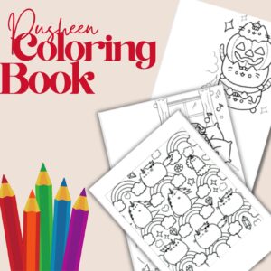 Pusheen Coloring Pages Printable PDF Instant Download