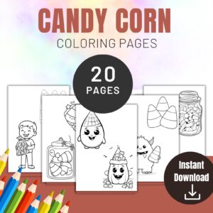 Candy Corn Coloring Page PDF Digital Download Printable A4 Coloring Art
