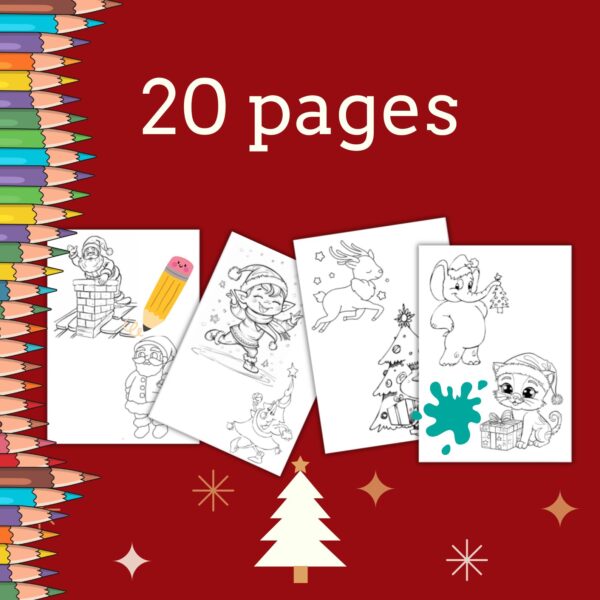 Christmas Coloring Pages PDF | 20 Festive Printable Pages
