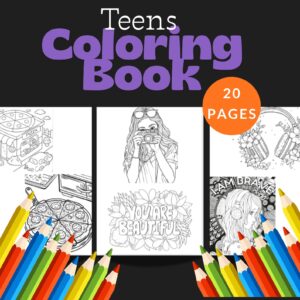 Coloring Pages for Teens Printable PDF Digital Downlaod