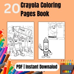 Crayola Coloring Pages PDF Printable A4 Digital Download