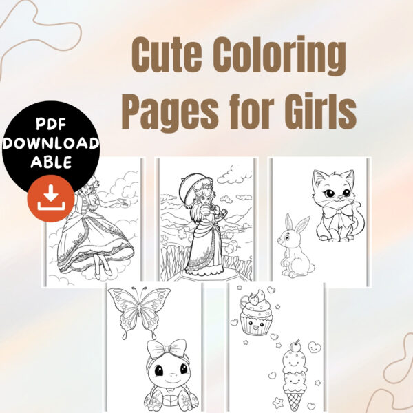Cute Coloring Pages for Girls | 20 Printable A4 PDF Download