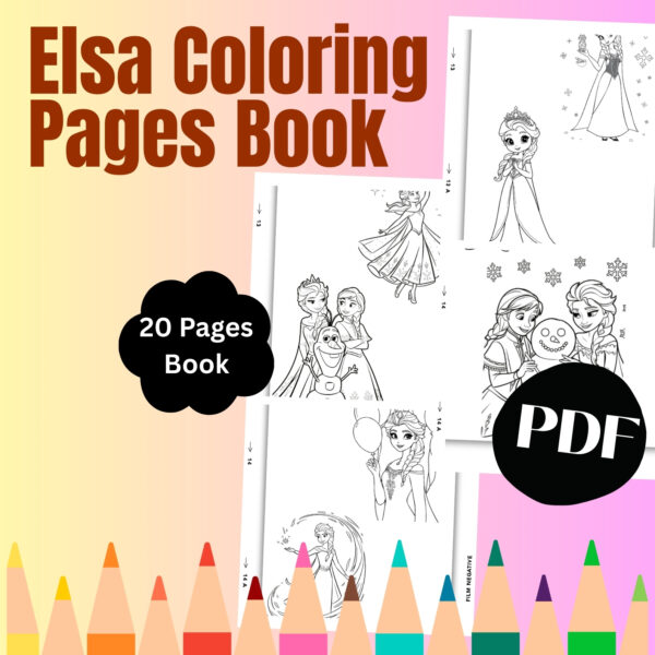 Elsa Coloring Pages | 20 Printable A4 PDF Instant Download