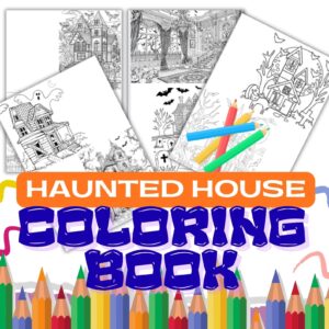 Haunted House Coloring Pages Printable PDF Digital Download