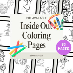 Inside Out Coloring Pages Printable PDF Instant Download