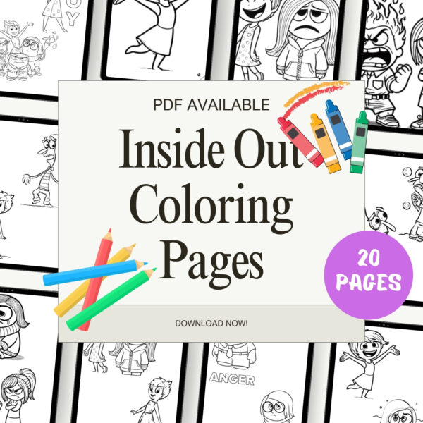 Inside Out Coloring Pages | 20 Printable A4 PDF Download