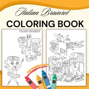 Italian Brainrot Coloring Pages Printable PDF Digital Download