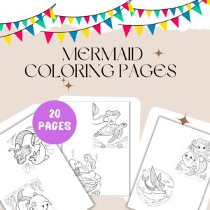 Mermaid Coloring Page Printable A4 PDF for Kids & Fun Creative Coloring