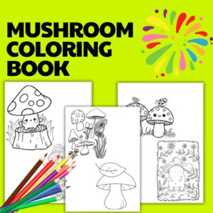 Mushroom Coloring Pages Printable PDF Sheets for Kids and Adults