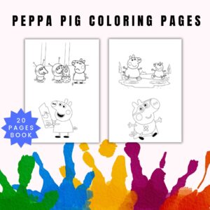 Peppa Pig Coloring Pages Printable PDF Instant Downloadable