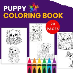 Puppy Coloring Page Printable PDF Instant Downloadable
