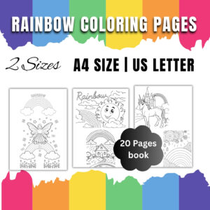 Rainbow Coloring Page PDF Printable A4 Digital Download
