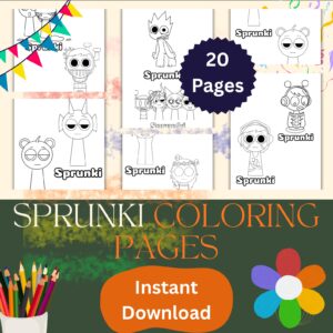 Sprunki Coloring Pages Printable PDF Download