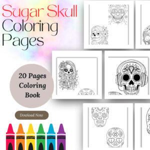 Sugar Skull Coloring Book PDF Digital Download Printable A4 Designs