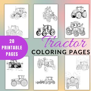 Tractor Coloring Pages Printable PDF Instant Download