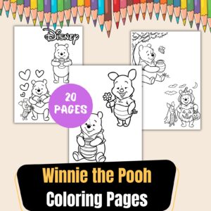Winnie the Pooh Coloring Pages Printable PDF Instant Download